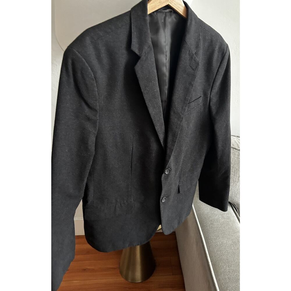 Banana Republic Blazer Mens 44 Gray Cotton 2 Button Slim Fit Sport Coat Jacket - Picture 3 of 13